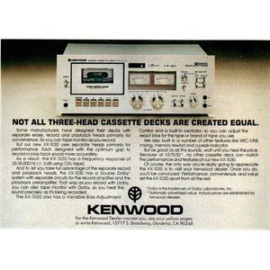 1977 Kenwood KX-1030 Cassette Tape Deck Vintage Print Ad Audiophile Wall Art